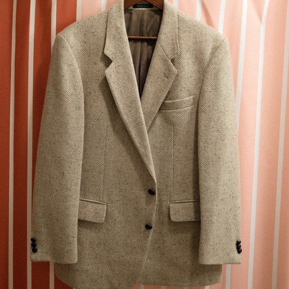 John Molloy Wool Donegal Tweed Irish Sport Coat in Ecru/Beige/Cream Size 42R - Picture 1 of 5